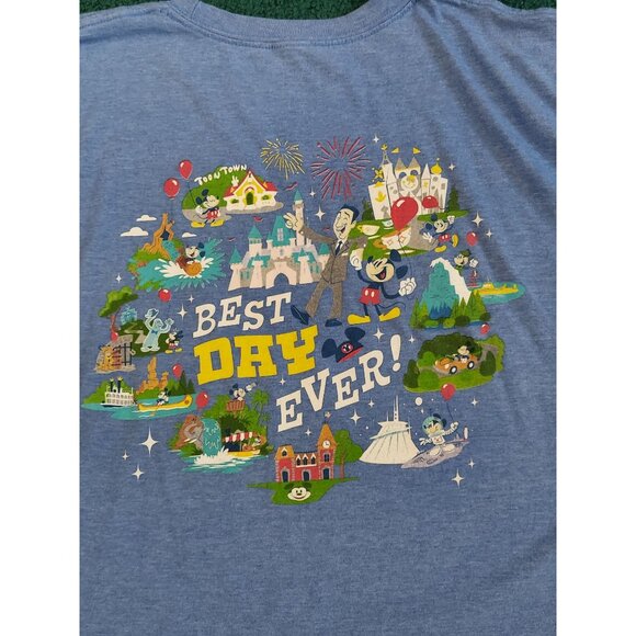 Disney Expo 2019 Best Day Ever Stitch D23 with Balloons Blue T-shirt Size 2XL - Picture 6 of 7